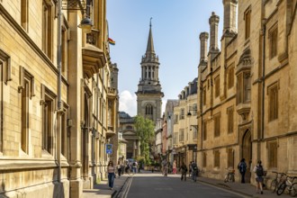 Turl Street and the former Anglican church All Saints Church in Oxford, Oxfordshire, England, Great