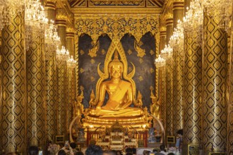 The revered Buddha statue Phra Putthachinnarat in Sukhothai style in the temple Wat Phra Si Rattana