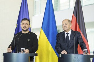 Volodymyr Zelensky (President of Ukraine) and Olaf Scholz (Chancellor of the Federal Republic of