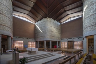 Interior of the Heilig Kreuz Church, opened in 1964, Jahnstr. 41, Weißenburg, Middle Franconia,