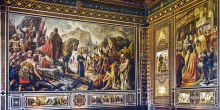 Cycle of wall paintings in the Kaisersaal Goslar in the spirit of Borussian historiography by