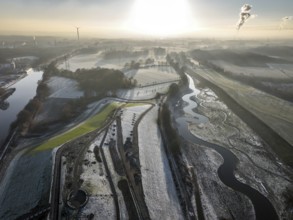 Recklinghausen, Castrop-Rauxel, North Rhine-Westphalia, Germany, winter landscape, EMSCHERLAND