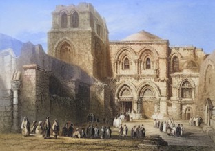 Church of the Holy Sepulchre, Jerusalem. Original tomb of Gottfried von Bouillon, c. 1840,