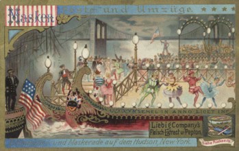Picture series Masquerade parties and processions, parade and masquerade on the Hudson, New York,