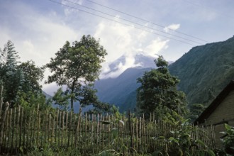 View of the summit of the Tungurahua volcano, near Baños de Agua Santa, Tungurahua province,