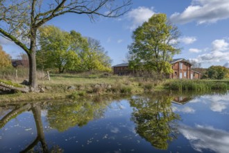Othenstorf Estate with pond and historic pigsty, built around 1900, Othenstorf,