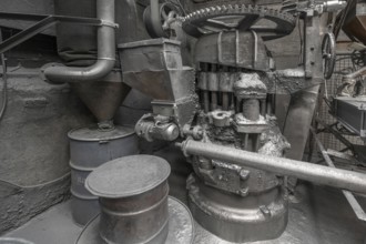 Stamping machine for the production of zinc powder of a metal powder mill, founded in 1900,
