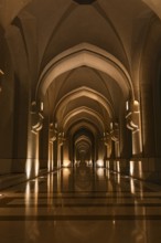 Illuminated arcades at the Sultan's Palace, Muscat, Arabian Peninsula, Sultanate of Oman
