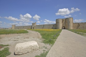 Historic city fortifications and city walls, from right, Porte des Moulin, Porte de L'Organeau,