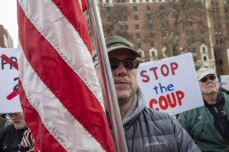Lansing, Michigan USA - 5 February 2025 - People rally at the Michigan state capitol to oppose