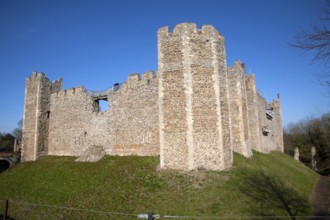 The curtain wall and ramparts of Framlingham castle, Suffolk, England, United Kingdom, Europe