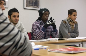 German course for refugees, 25 November 2015, Königs Wusterhausen, Brandenburg, Germany, Europe