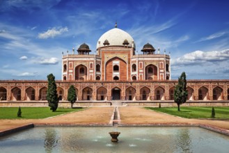 Humayun's Tomb. Delhi, India. UNESCO World Heritage Site. Frontal View