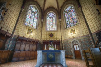 Interior view of choir room, altar, St Paul's Protestant Church, Heidenheim an der Brenz,