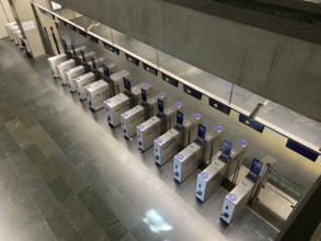 Ticket barrier, Barrier, Ticket barrier, Metro, Metropolitano de Lisboa, Lisbon, Portugal, Europe