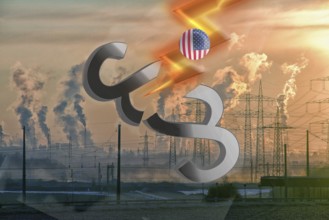 Symbolic image, EU and Germany under political pressure, industry, Donald Trump, tariff threats,