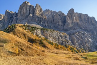 Sella Group, Gardena Pass, Passo Gardena, autumn, Dolomites, Bolzano, South Tyrol