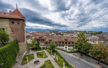 Ancien évêché de Lausanne, historic residence of the Bishop of Lausanne, today city museum, view