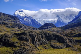El Chaltén, Patagonia, Argentina, El Chaltén with a view of the Fitz Roy massif. El Chaltén offers