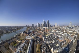 The view from St. Bartholomew's Cathedral takes in Frankfurt city centre and the banking skyline,