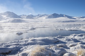 Winter landscape of the Pamir Plateau, Pamir Highway, Alichur, Gorno-Badakhshan Province,