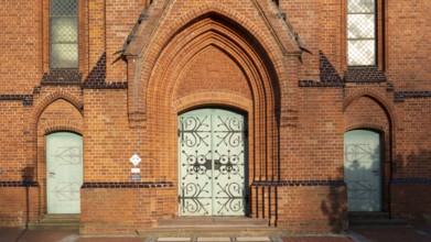 View of the entrance area of a church, Aller Leine Valley, Wittlohe, Kirchlinteln, Verden, Lower
