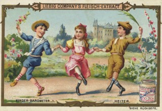 Picture series Children's barometer, 1, cheerful, happy children, Liebig picture, digitally