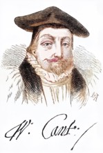 William Laud 1573 to 1645, Archbishop of Canterbury. Portrait and signature, Historic, digitally