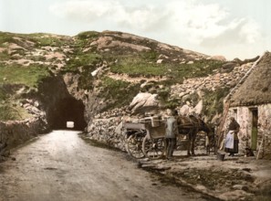 Tunnel near Glengariff, County Cork, Ireland, Historical, digitally restored reproduction from a