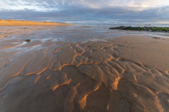 Atlantic Ocean beach at sunset. Les Sables d'Olonne, Vende, France, Europe