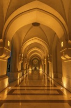 Illuminated arcades at the Sultan's Palace, Muscat, Arabian Peninsula, Sultanate of Oman