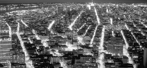View of Manhattan at night from the former World Trade Center, 11 September 2000, one year in front