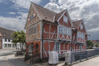 Vaults, heritage-protected half-timbered house, built around 1550, Runde Grube 4, Wismar,