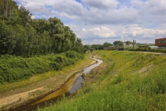 Bottrop, North Rhine-Westphalia, Germany - Renaturalised Boye, the tributary of the Emscher, was