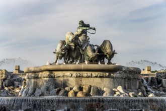 The Gefion Fountain (Gefionspringvandet) at the harbour in Copenhagen, Denmark, Europe