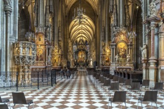 Interior of St Stephen's Cathedral in Vienna, Austria, Europe