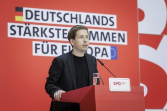 Kevin Kuehnert, SPD Secretary-General, at a press conference following the SPD Executive Committee