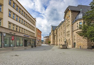 Marktstraße and district court Rudolstadt, Thuringia, Germany, Europe