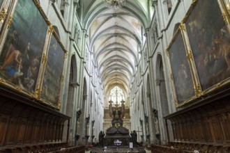 Saint-Antoine l'Abbaye labeled Les Plus Beaux Villages de France. Interior of the Abbey Church