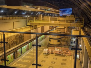 Cruachan hydro-elektric power station, view of machine hall, part of guided tour, lake Loch Awe,