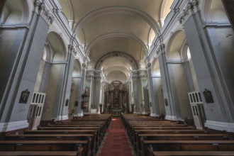 Interior of the parish church, founded in 1307, baroqueised in the 18th century, Schärding, Lower