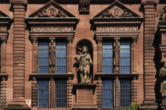 Heidelberg castle ruins, destroyed in 1693), detail of the Ottheinrich building, built in 1556,