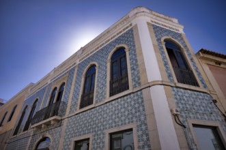 Façade with azulejos, tiles, old town, Lagos, Algarve, Portugal, Europe