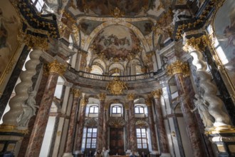 Interior of the Court Chapel of the Würzburg Residence, consecrated in 1743, Würzburg, Lower