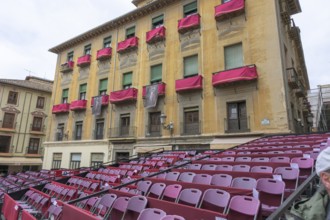 Grandstands and decorated balconies, Semana Santa, Granada, Spain, Europe