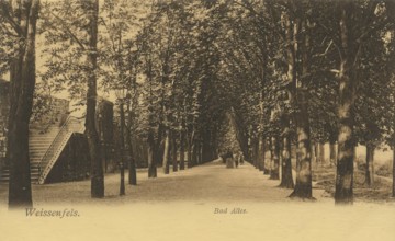Historical postcard, picture postcard, Badallee in Weißenfels, Saxony-Anhalt, Germany, digitally