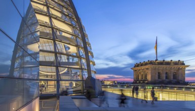 Visitors in the Reichstag dome, Berlin, 21 May 2014