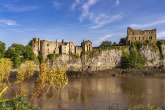 Chepstow Castle ruins on the River Wye, Chepstow, Monmouthshire, Wales, United Kingdom, Europe