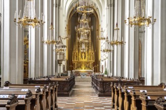 Interior of the Gothic Roman Catholic parish church Augustinerkirche in Vienna, Austria, Europe