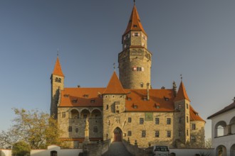 Bouzov Castle is an early 14th-century fortress first mentioned in 1317. It was built on a hill